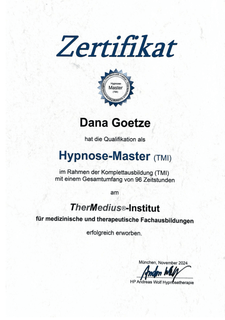 Hypnosetherapie Master · TherMedus-Institut